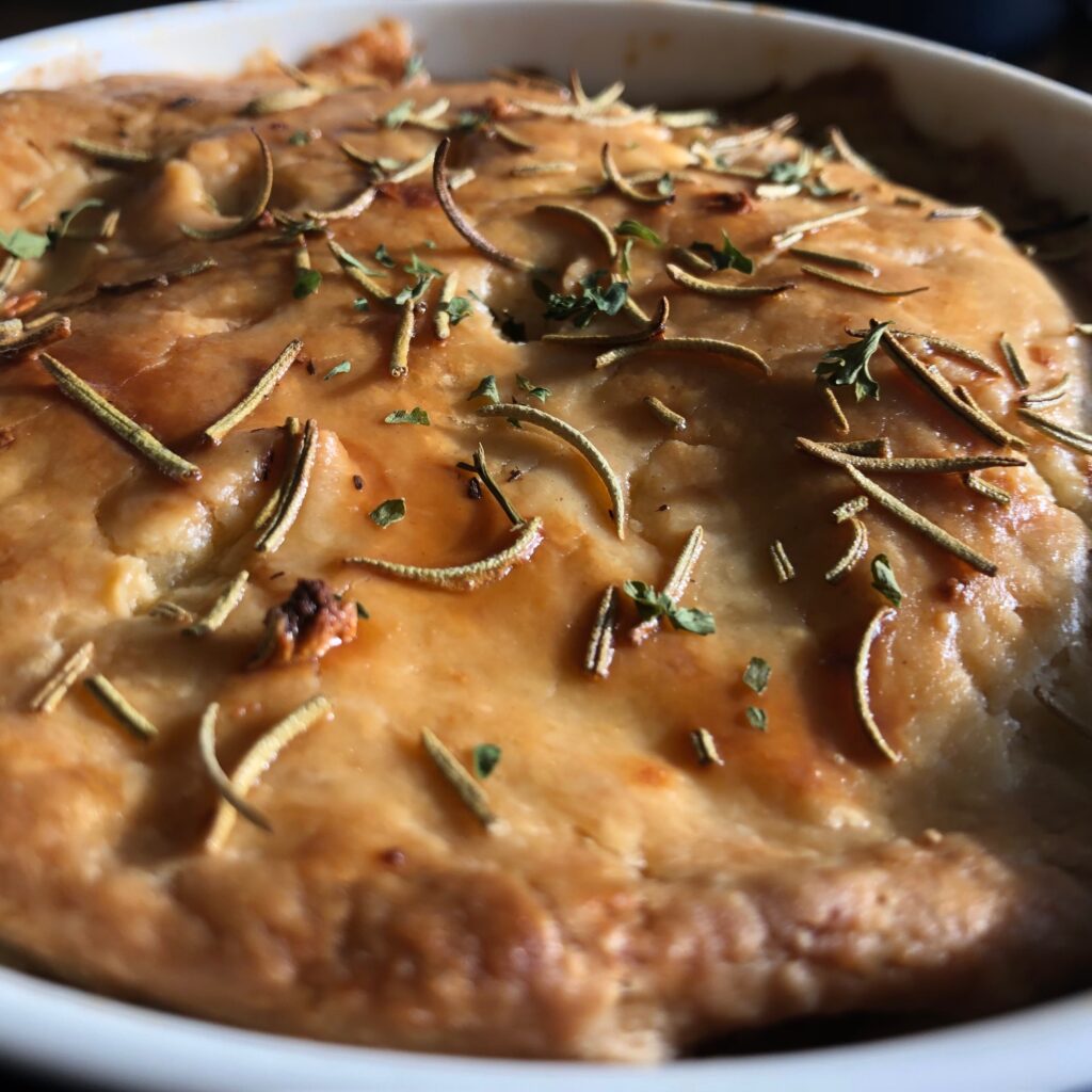 individual pot pie close-up