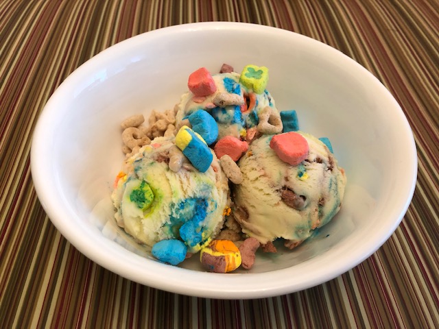 lucky charms ice cream topped