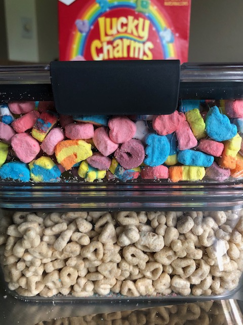 lucky charms in containers with box