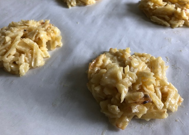 latke cookies - on sheet, angled